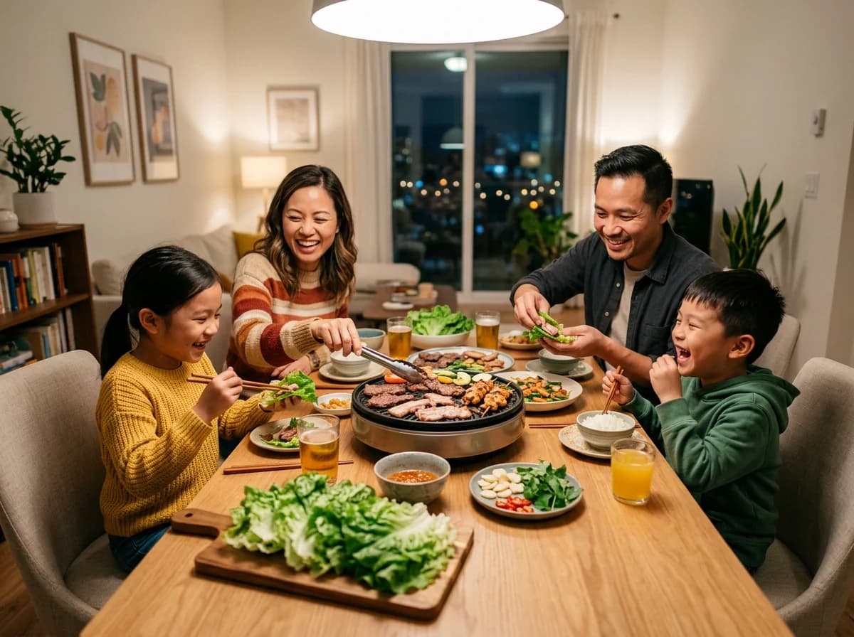 Bữa tiệc BBQ gia đình ấm cúng