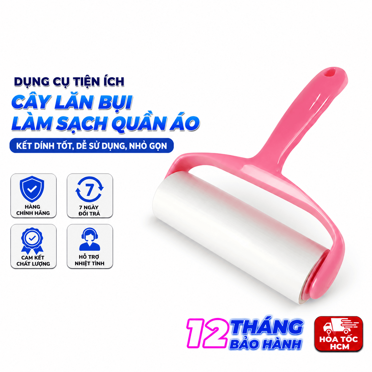 Cây Lăn Bụi 16cm Có Lõi, Cây Lăn Làm Sạch Quần Áo Sofa Chăn Ga