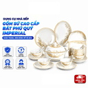 Bộ Chén Bát Phú Quý Imperial Gốm Sứ Cao Cấp – Thiết Kế Bát Giác, 5 Lớp, Viền Vàng Sang Trọng, Men Bóng Dễ Vệ Sinh