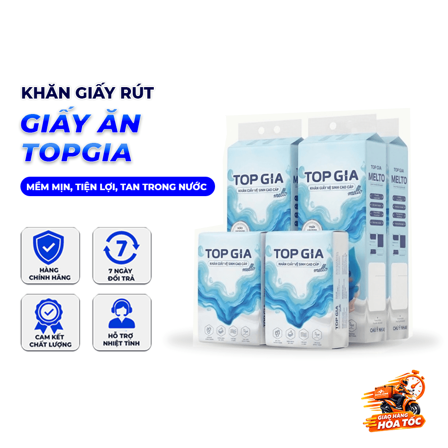 Giấy Vệ Sinh Tan Trong Nước MELTO, Giấy Cuộn Mềm Mịn Dễ Phân Rã Thấm Hút Tốt Dùng Cho Gia Đình