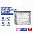 Set 10 Túi Zip Bạc 24x26cm Size Lớn, Túi Bảo Quản Thực Phẩm