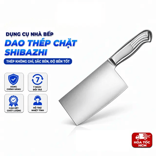 Dao Chặt SHIBAZHI Thép 4CR13 Cao Cấp