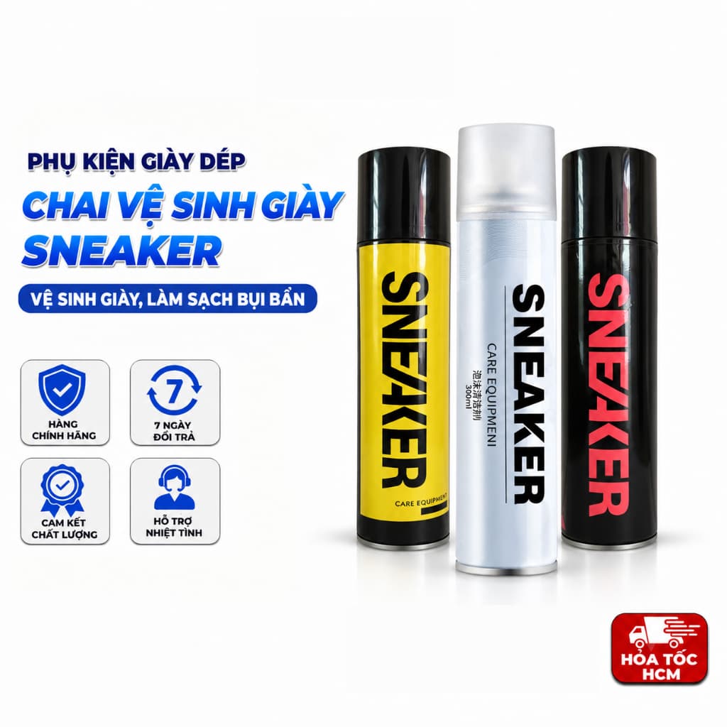 Chai Vệ Sinh Giày Sneaker, Dung Dịch Làm Sạch Giày Tiện Lợi
