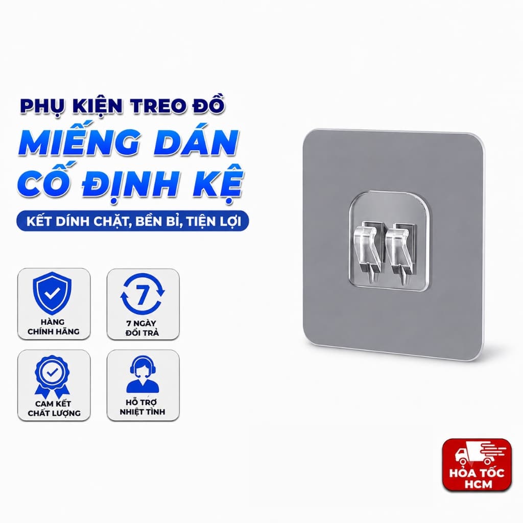 Miếng Dán Kệ Đôi, Miếng Dán Cố Định Kệ Không Khoan Tường