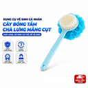 Cây Bông Tắm Chà Lưng Măng Cụt, Bông Tắm Cán Dài Tiện Lợi