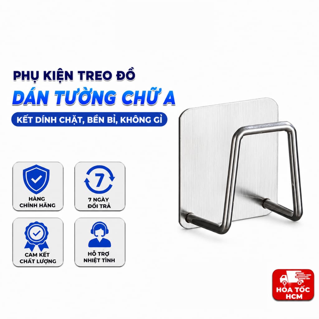 Móc Dán Tường Chữ A, Móc Treo Đồ Đa Năng Không Khoan Tường