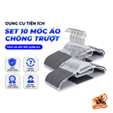 Set 10 Móc Áo Chống Trượt 7g, Móc Treo Quần Áo Tiết Kiệm Không Gian