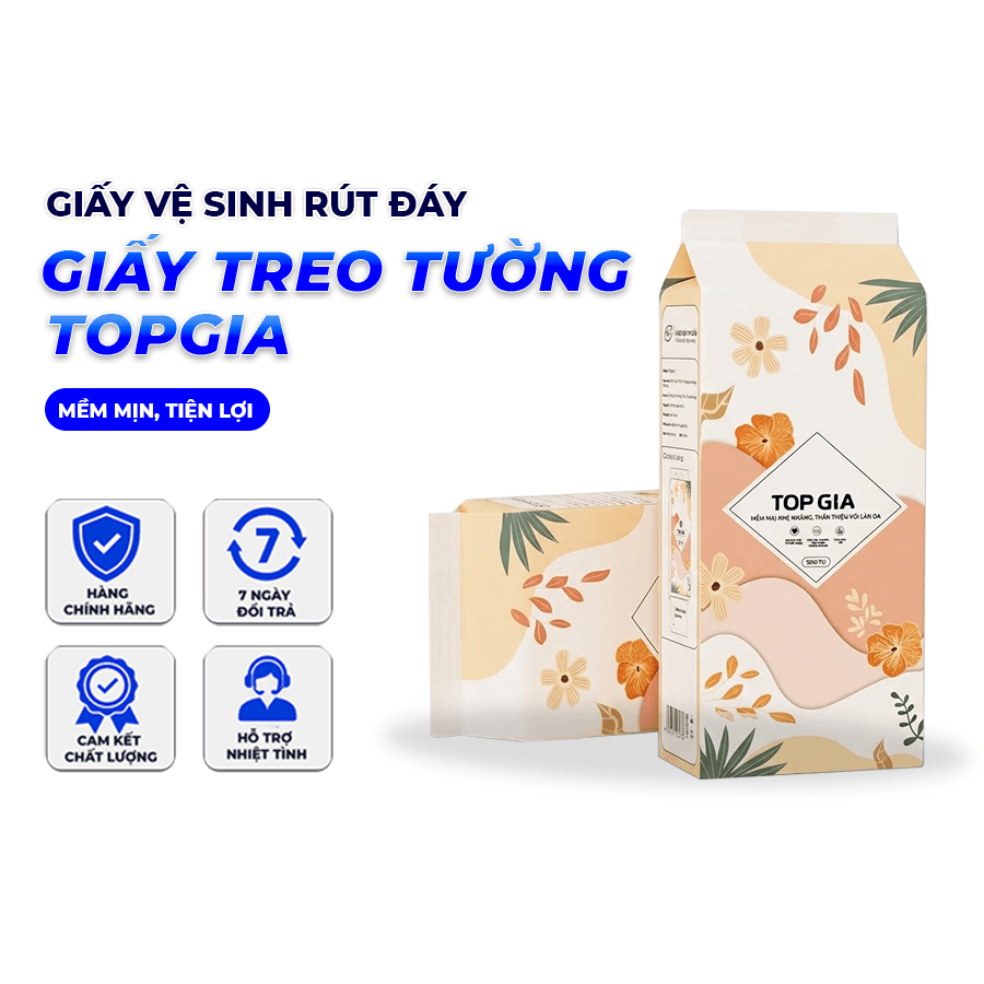 Giấy Vệ Sinh Rút Đáy Tiểu Hạ TOPGIA, Giấy Treo Tường Mềm Mịn Thấm Hút Tốt Dùng Cho Gia Đình