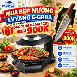 ƯU ĐÃI ĐẶC BIỆT – TẶNG DAO THÁI DAMASCUS TRỊ GIÁ 900K KHI MUA BẾP NƯỚNG LVYANG E-GRILL