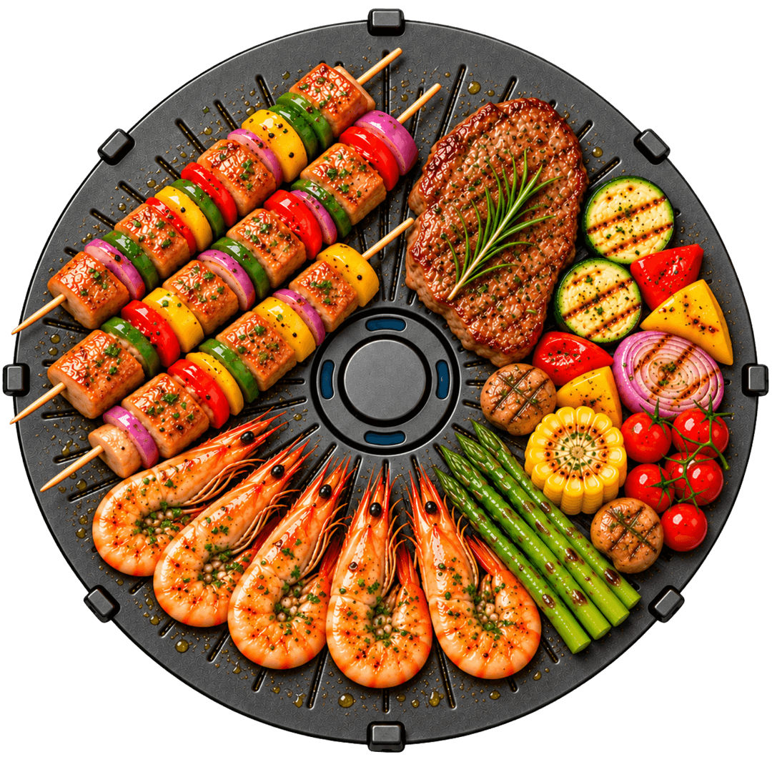 Khay nướng tròn 360 độ xoay tự động LVYANG E-GRILL LY-007