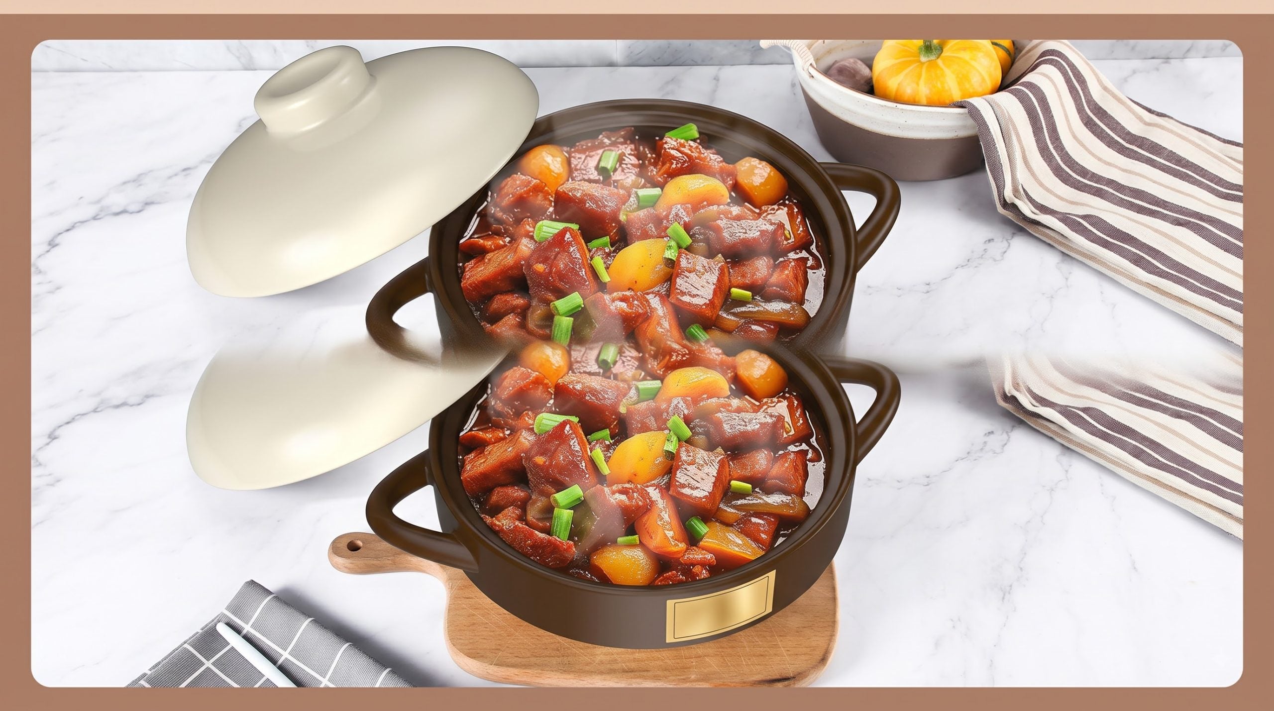 Nồi Gốm Nấu Ăn Cao Cấp, Nồi Đất Chịu Nhiệt Nấu Canh Hầm Thịt Cơm Niêu