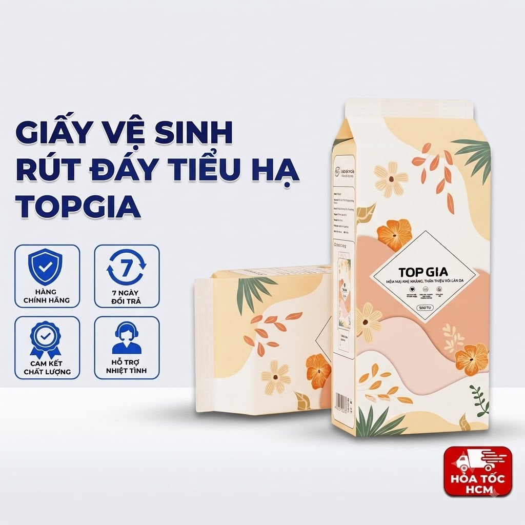 Giấy Vệ Sinh Rút Đáy Tiểu Hạ TOPGIA, Giấy Treo Tường Mềm Mịn Thấm Hút Tốt Dùng Cho Gia Đình - 02010104001