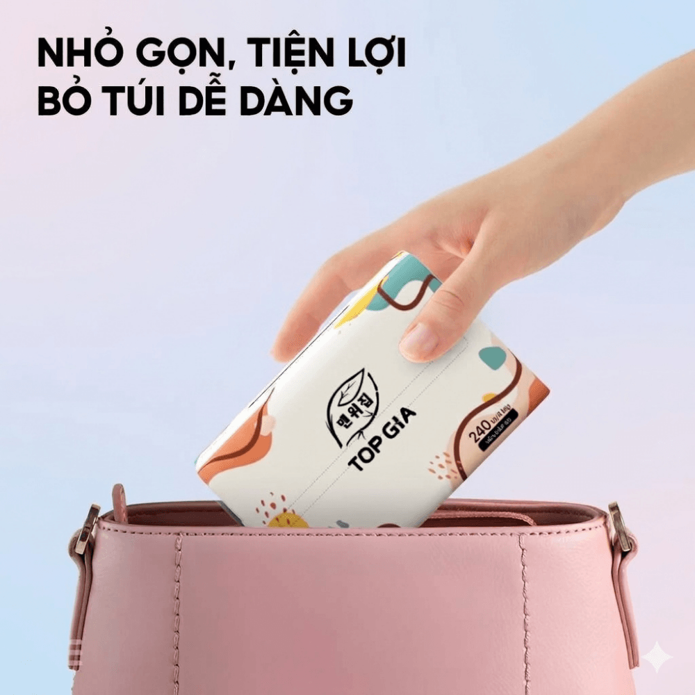 Giấy Ăn Đa Sắc TOPGIA, Khăn Giấy Ăn Mềm Mịn Thấm Hút Tốt Dùng Cho Gia Đình