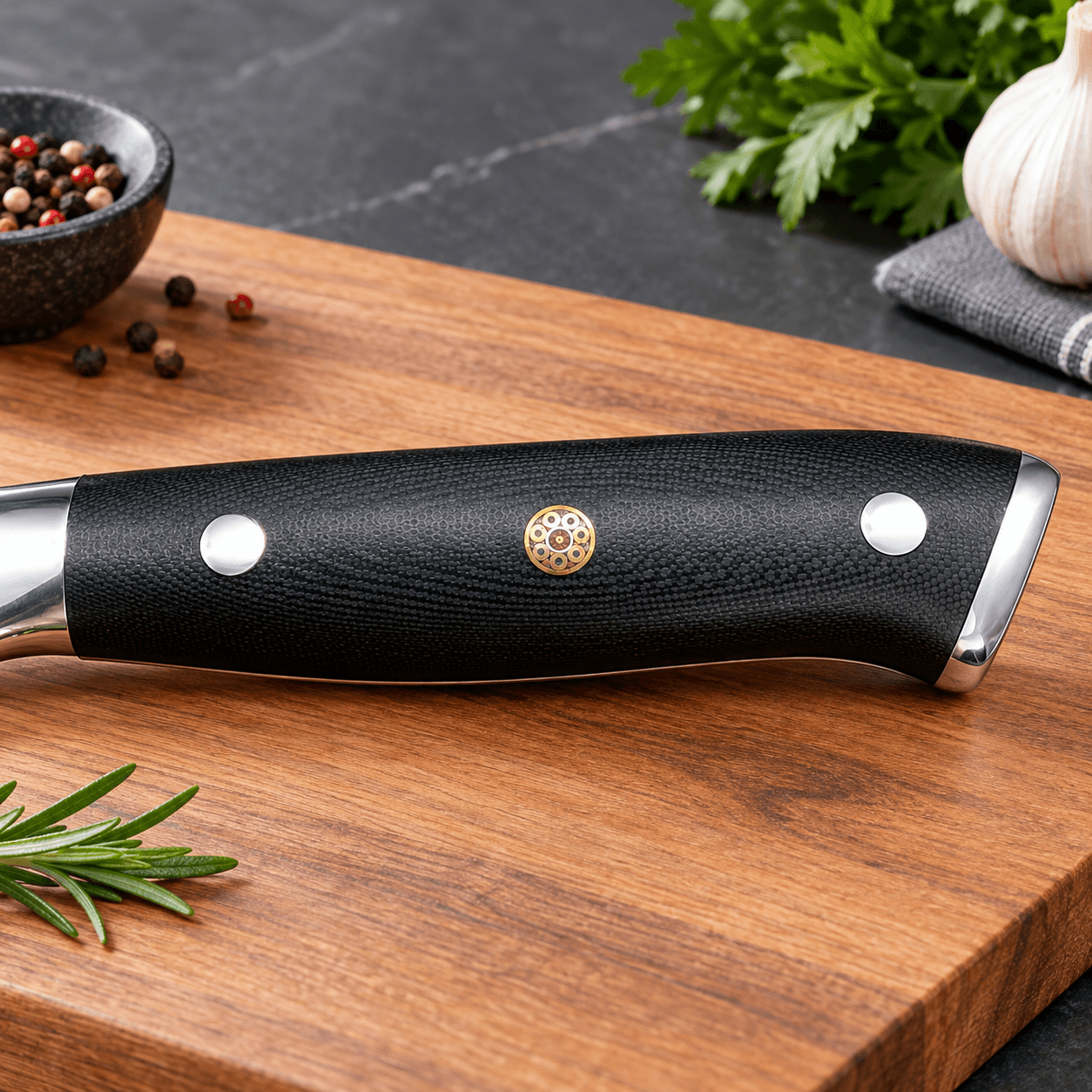 Dao Damascus Cán Gỗ Đen 皇 (Lõi VG-10 67 Lớp) – Sắc Bén Bền Bỉ, Tinh Hoa Trong Từng Đường Rèn