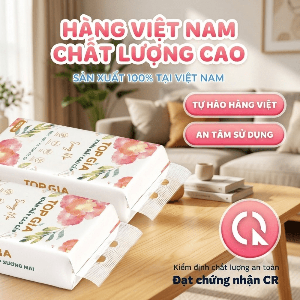 Khăn Giấy Rút Đáy Sương Mai TOPGIA 4 Lớp, Giấy Treo Tường Mềm Mịn Thấm Hút Tốt Dùng Gia Đình