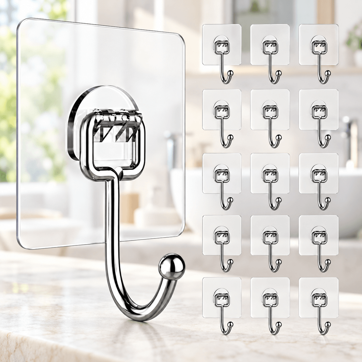 Móc Inox Đơn Dán Tường, Móc Treo Đồ Nhà Bếp Nhà Tắm Tiện Lợi