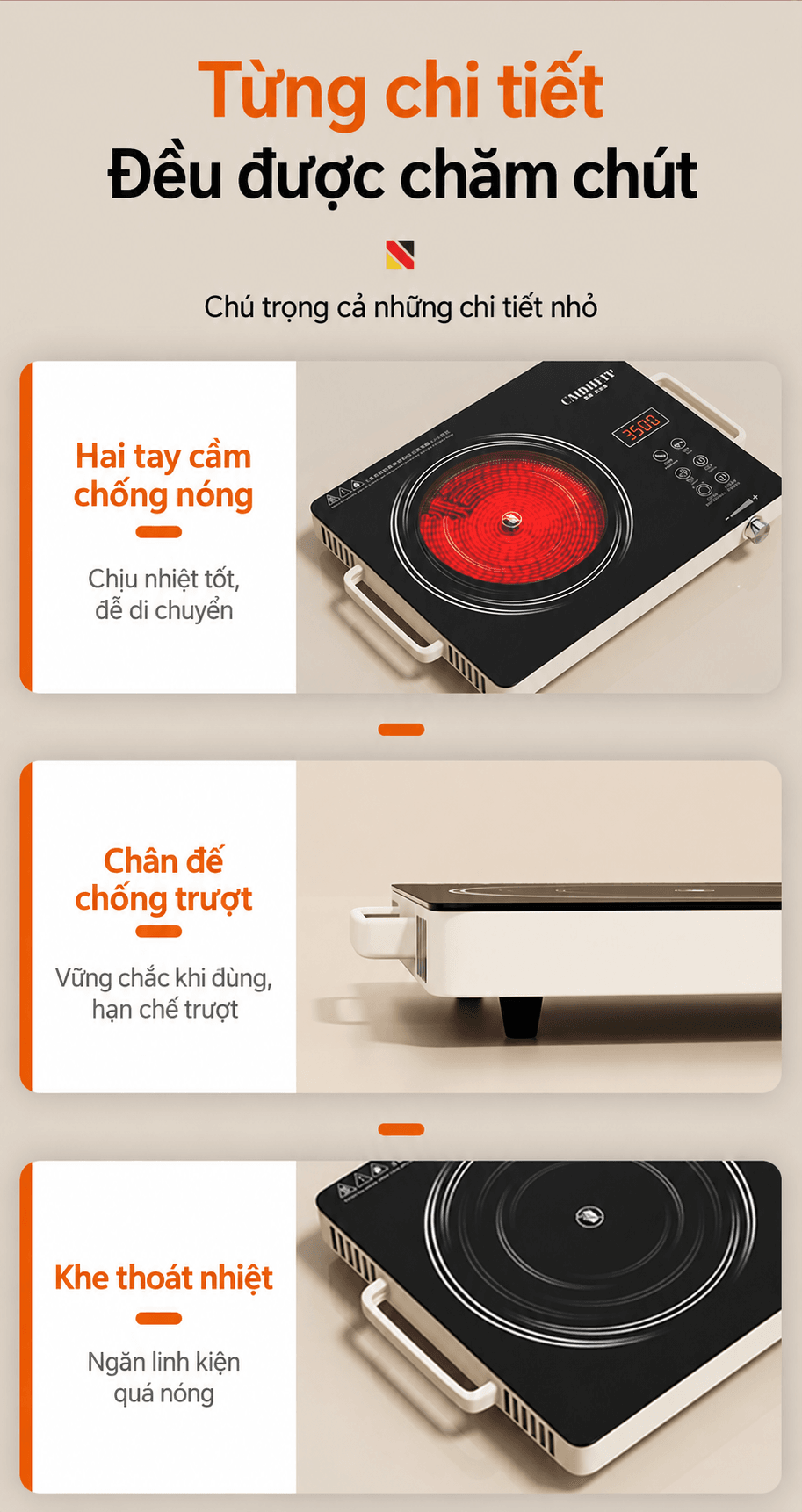 Bếp Hồng Ngoại Đơn GROPA 3500W Công Suất Cao – Bếp Điện Hồng Ngoại Cảm Ứng Có Hẹn Giờ