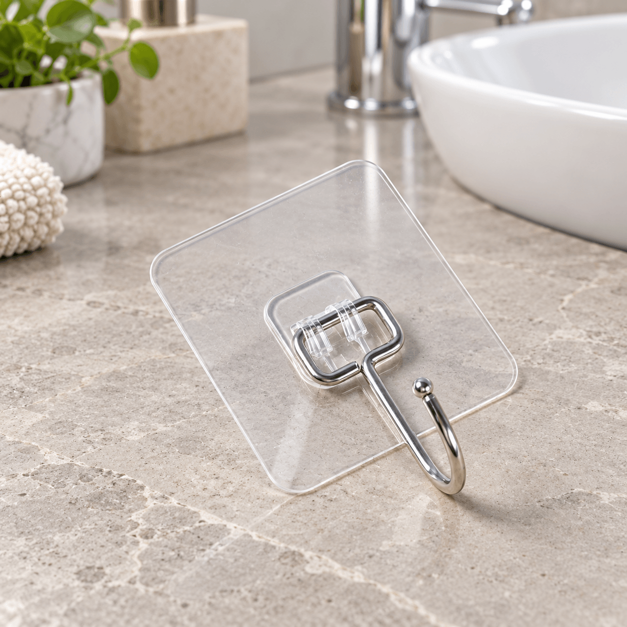 Móc Inox Đơn Dán Tường, Móc Treo Đồ Nhà Bếp Nhà Tắm Tiện Lợi