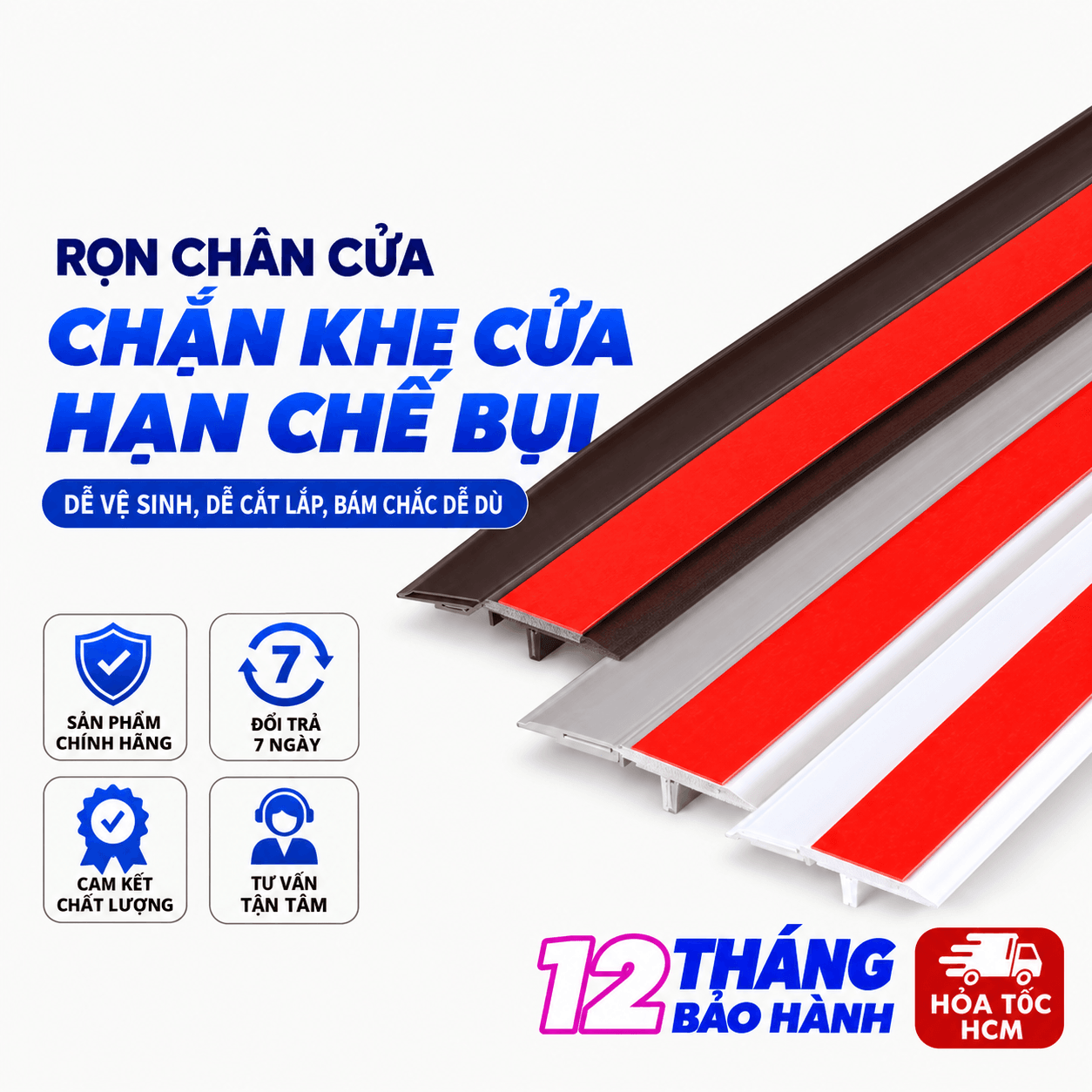 Ron Chắn Cửa Màu Xám, Ron Chặn Khe Cửa Hạn Chế Bụi, Côn Trùng Tiện Lợi