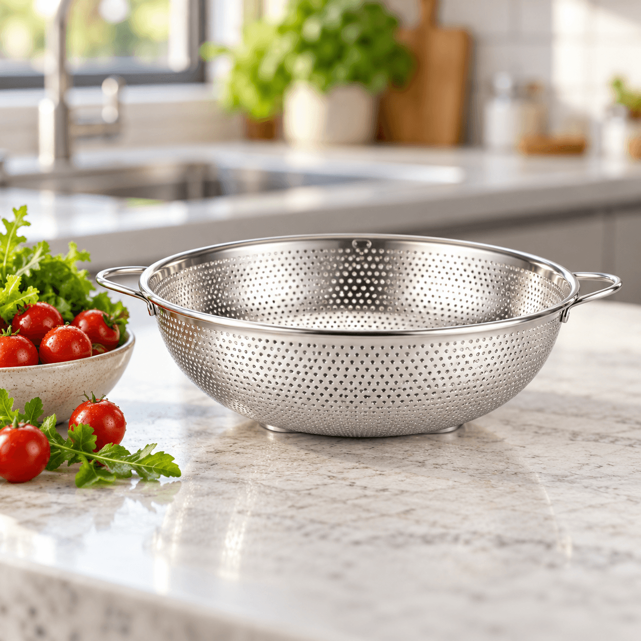 Rổ Vo Gạo Tròn 25cm Có Móc Treo, Rổ Rửa Gạo Rau Củ Tiện Lợi