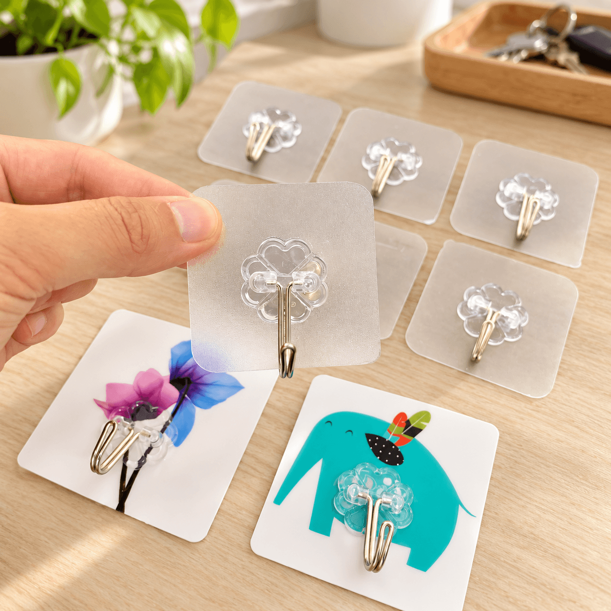 Móc Dán Tường Đa Năng, Móc Treo Đồ Không Khoan Tường Tiện Lợi