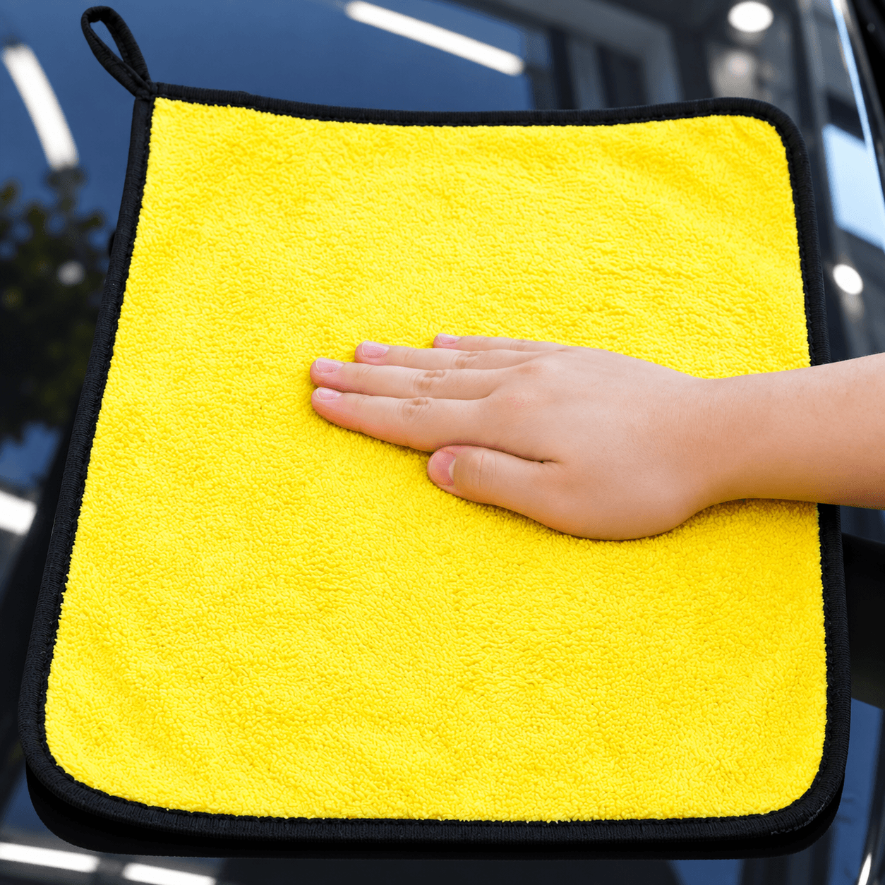 Khăn Lau Xe 30x30cm 29g Màu Vàng, Khăn Vệ Sinh Ô Tô Đa Năng