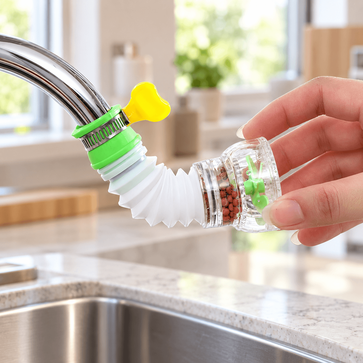 Vòi Lọc Nước Có Cánh Quạt, Đầu Vòi Xoay Tiện Lợi Cho Bồn Rửa