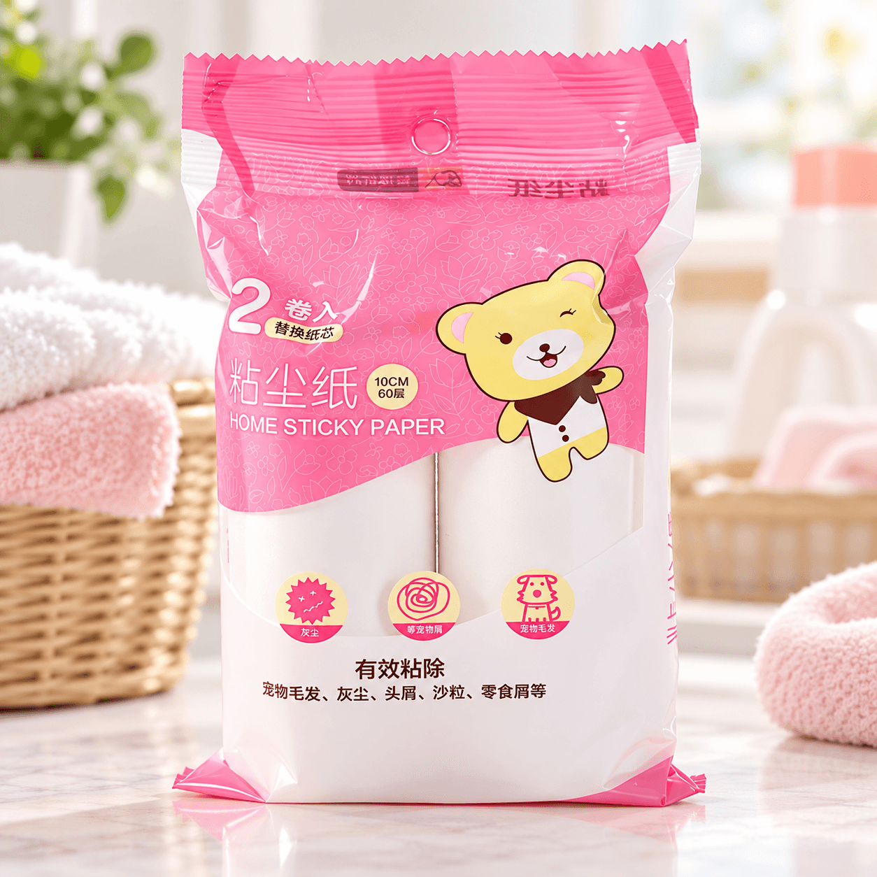 Set 2 Lõi Lăn Bụi 10cm 30 Tờ, Lõi Thay Thế Cây Lăn Bụi