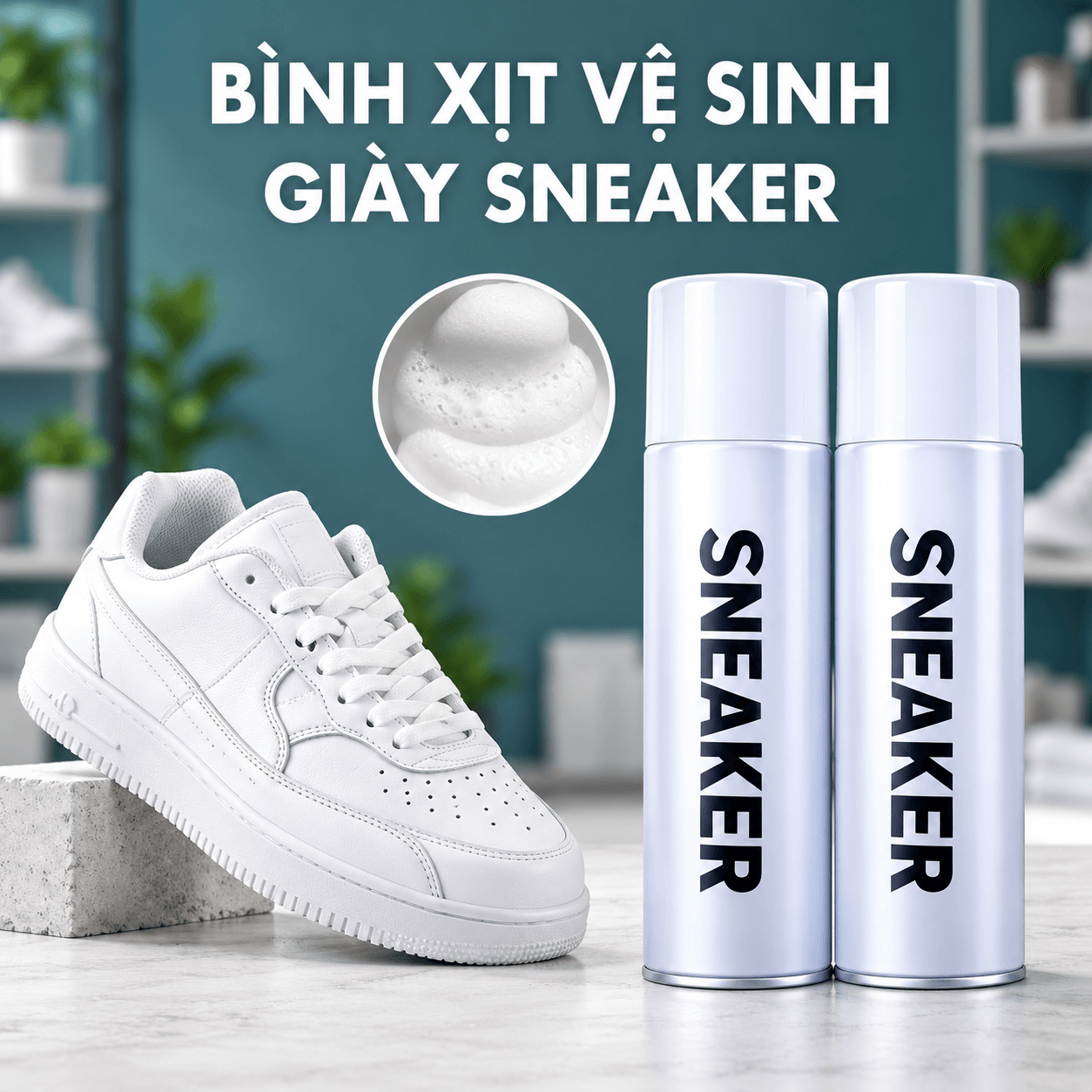 Chai Vệ Sinh Giày Sneaker, Dung Dịch Làm Sạch Giày Tiện Lợi
