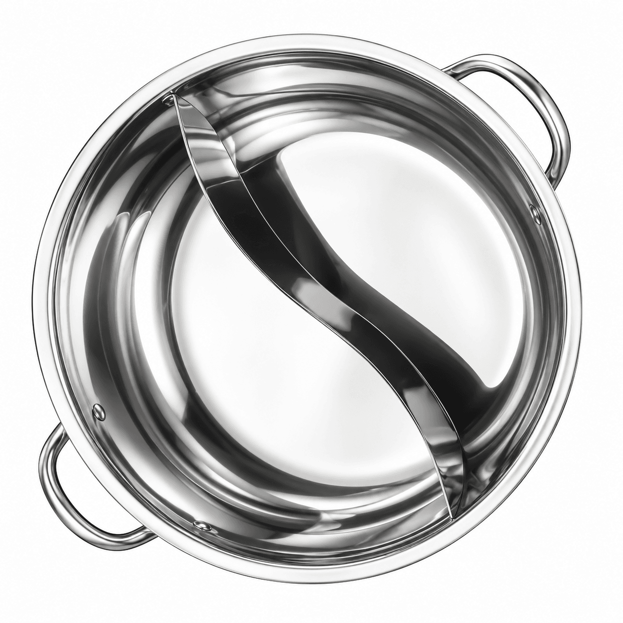 Nồi Lẩu 2 Ngăn 32cm Inox 304 Có Nắp Kính, Nồi Lẩu Uyên Ương 2 Vị Dùng Bếp Từ Bếp Gas
