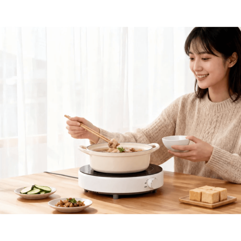 Bếp Từ Đơn GROPA Công Suất Cao – Mặt Kính Cao Cấp, Núm Vặn Điều Chỉnh