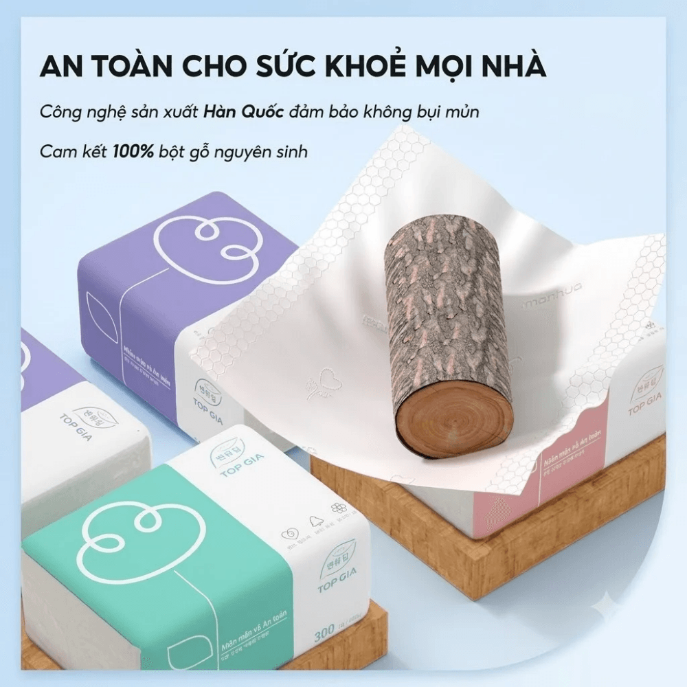 Giấy Ăn 3 Màu TOPGIA, Khăn Giấy Rút Mềm Mịn Thấm Hút Tốt Dùng Cho Gia Đình