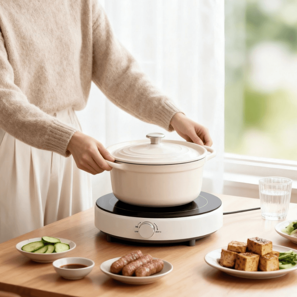 Bếp Từ Đơn GROPA Công Suất Cao – Mặt Kính Cao Cấp, Núm Vặn Điều Chỉnh