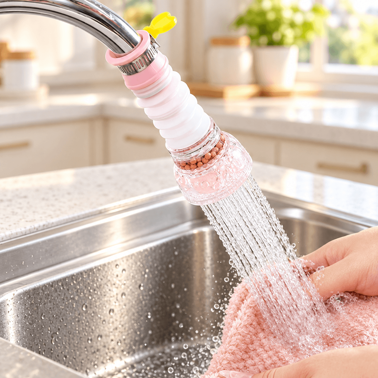 Vòi Lọc Nước Có Cánh Quạt, Đầu Vòi Xoay Tiện Lợi Cho Bồn Rửa