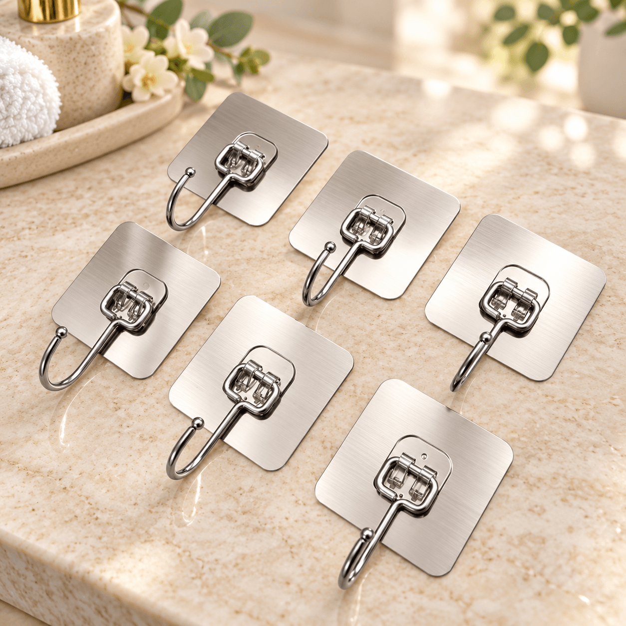 Miếng Dán Tường Móc Inox, Miếng Dán Thay Thế Cho Móc Treo Đồ