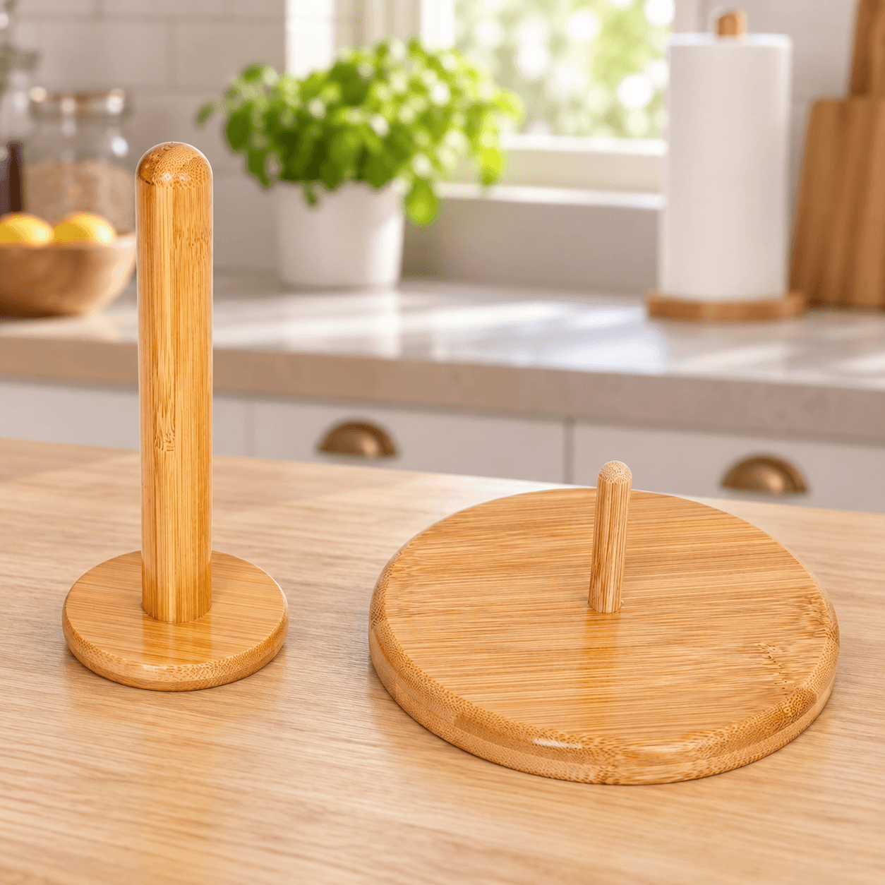 Cọc Gỗ Để Giấy Cuộn 30cm, Giá Treo Giấy Cuộn Nhà Bếp Tiện LợI