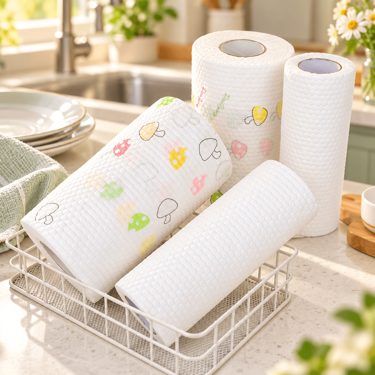 Cuộn Giấy Lau Bếp Đa Năng 20cm 40 Tờ, Giấy Lau Dầu Mỡ Nhà Bếp