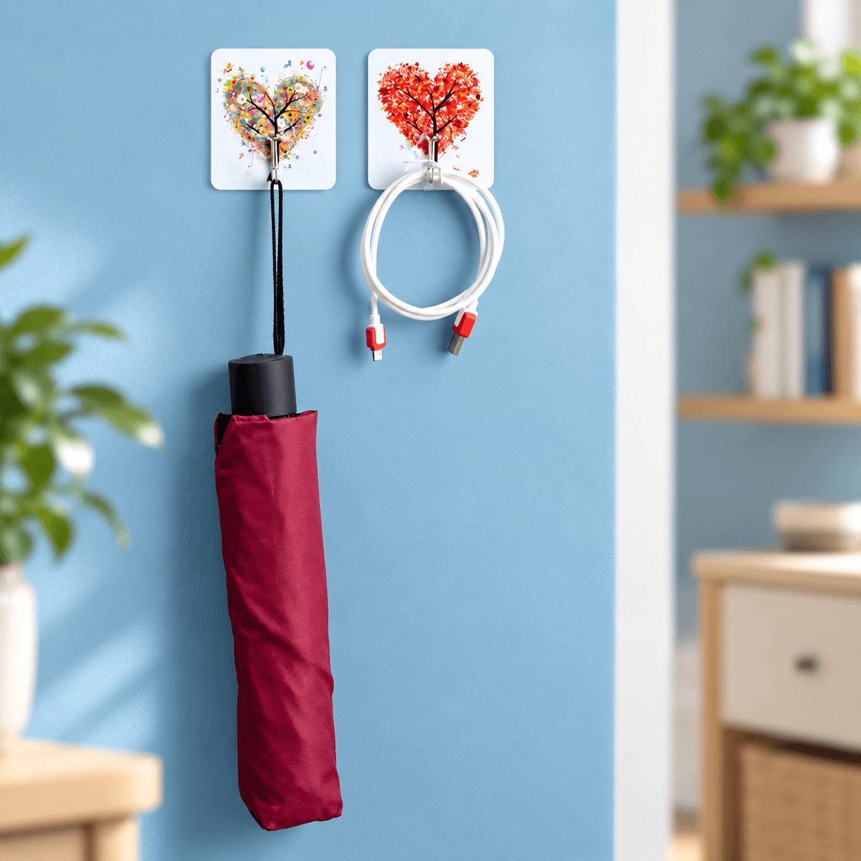 Móc Dán Tường 3D, Móc Treo Đồ Không Khoan Tường Tiện Lợi