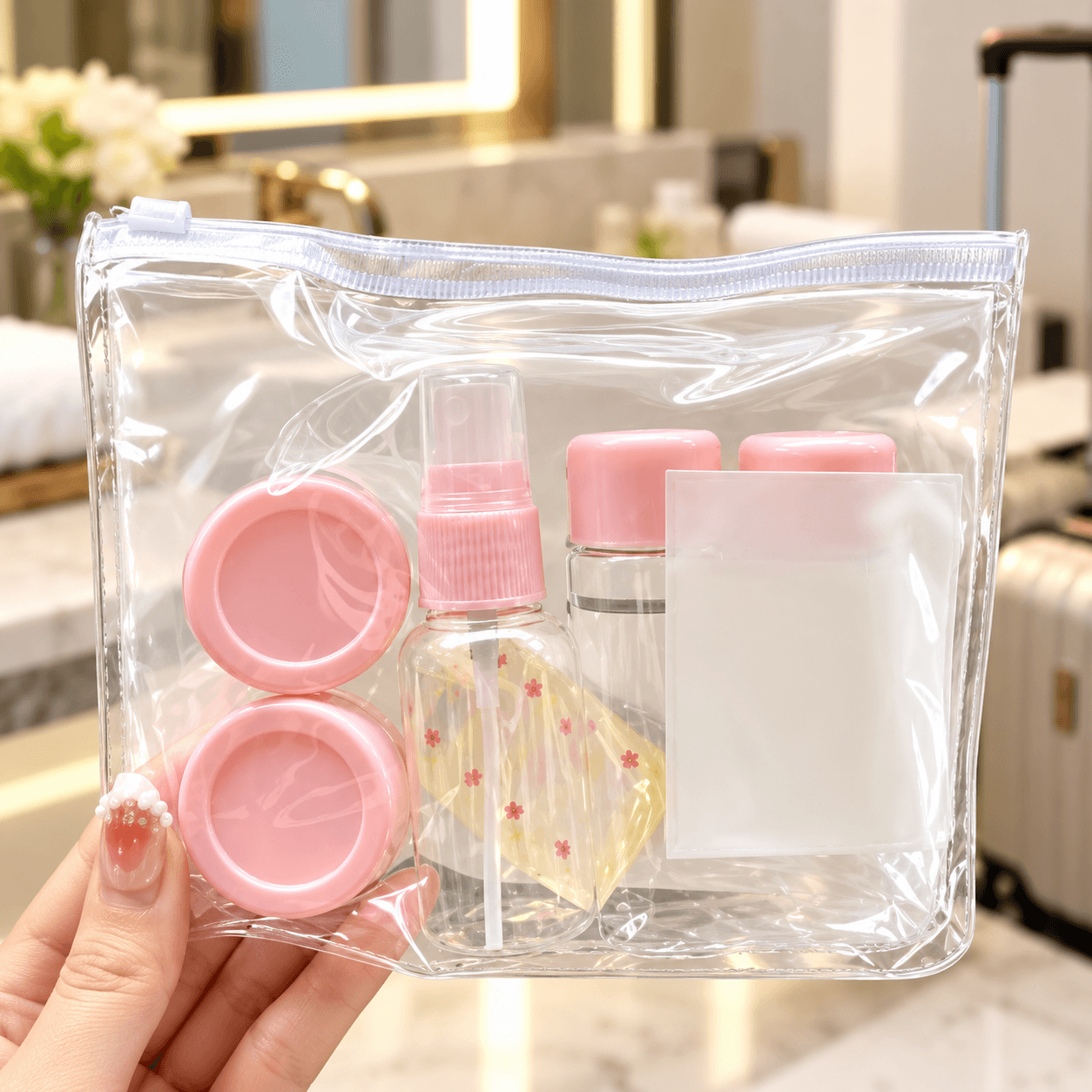 Bộ Chiết Mỹ Phẩm 7 Món, Bộ Chai Lọ Chiết Du Lịch Tiện Lợi