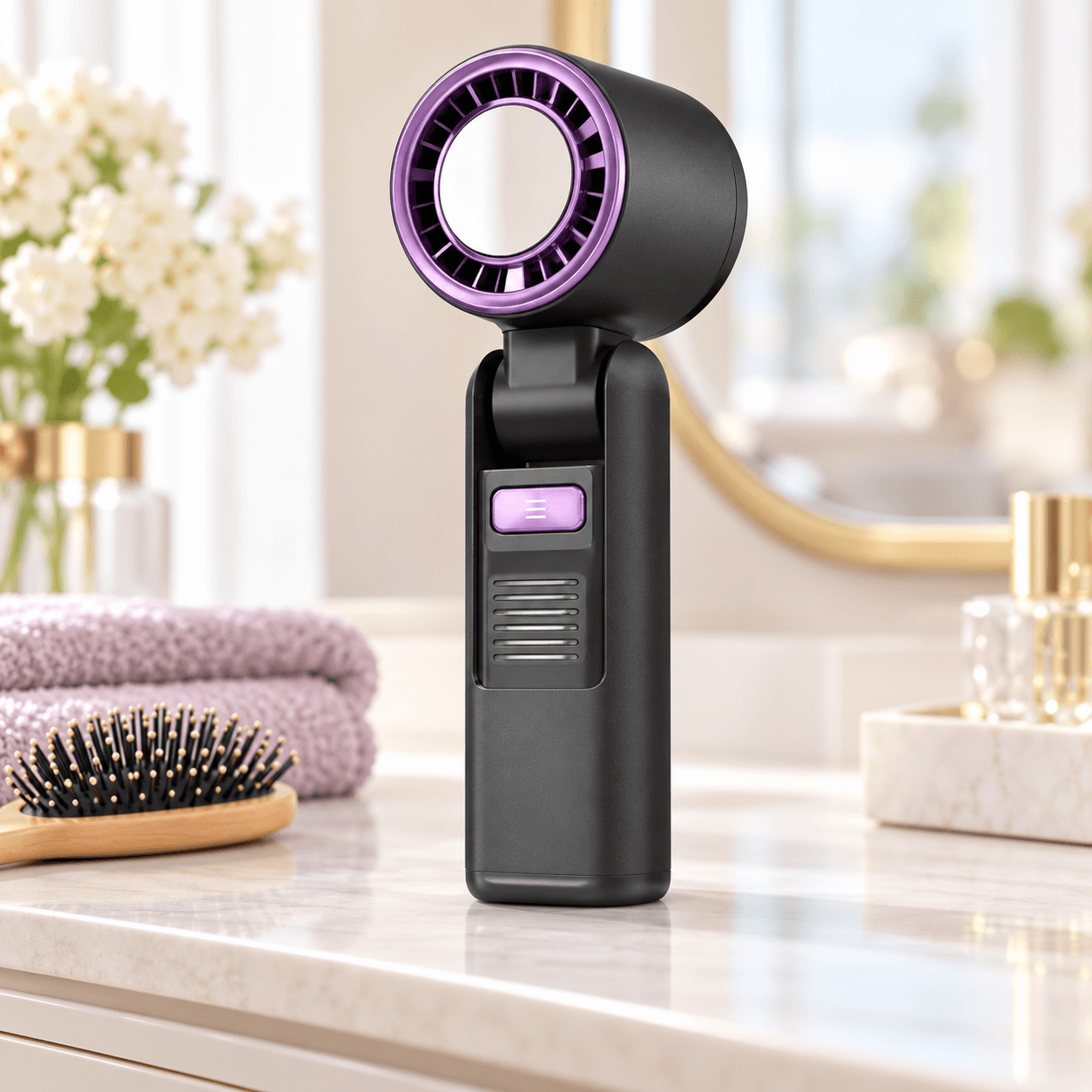 Quạt Tích Điện Cầm Tay 801 Có Sò Lạnh, Quạt Mini Làm Lạnh Cầm Tay