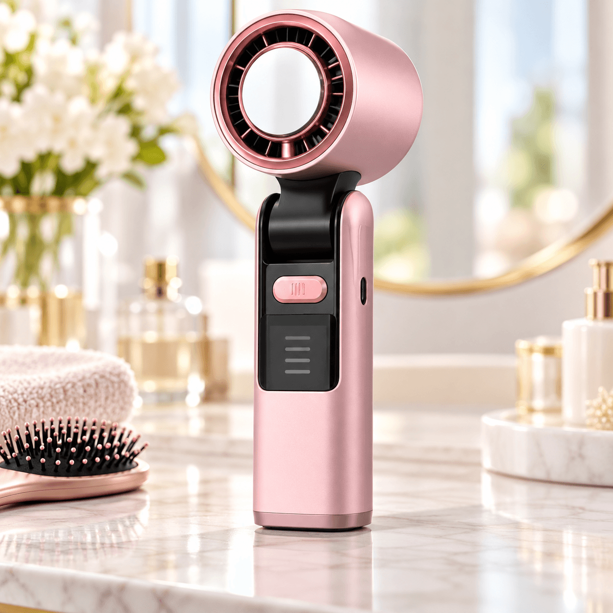 Quạt Tích Điện Cầm Tay 801 Có Sò Lạnh, Quạt Mini Làm Lạnh Cầm Tay