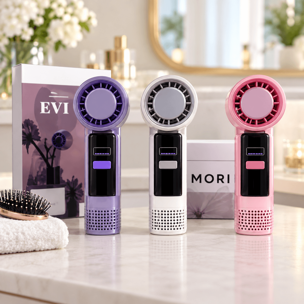 Quạt Tích Điện Cầm Tay 801 Có Sò Lạnh, Quạt Mini Làm Lạnh Cầm Tay