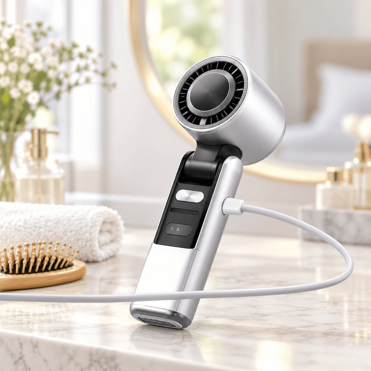 Quạt Tích Điện Cầm Tay 801 Có Sò Lạnh, Quạt Mini Làm Lạnh Cầm Tay