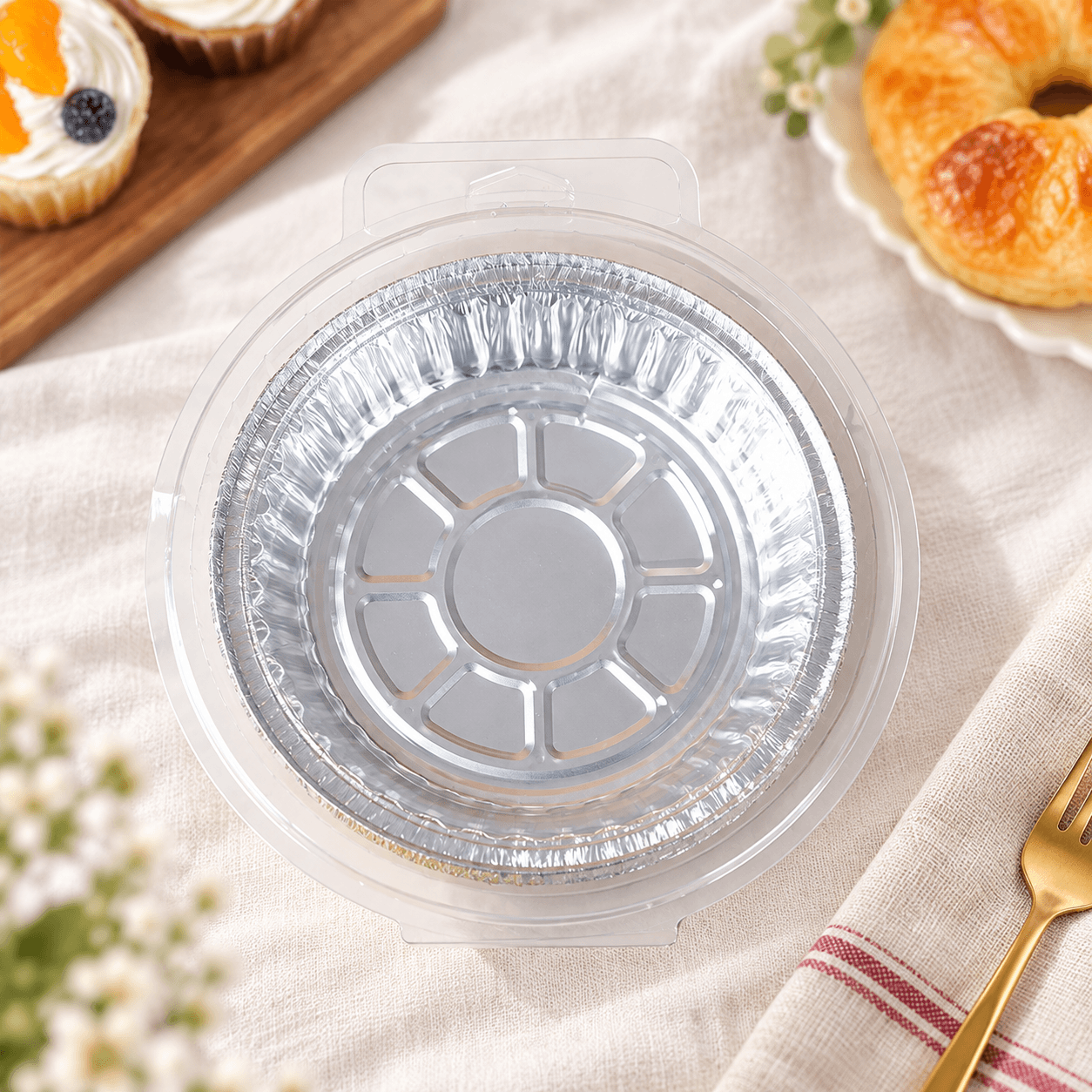 Dĩa Bạc Nồi Chiên Không Dầu 18cm, Khay Giấy Bạc Lót Nồi Chiên