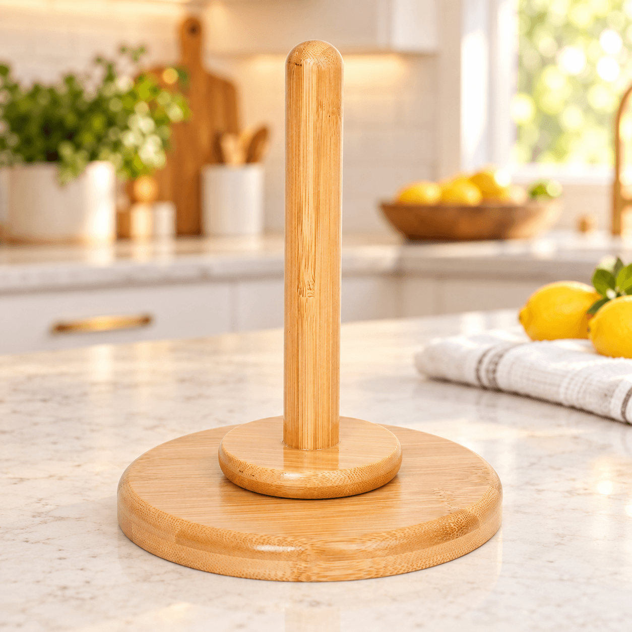 Cọc Gỗ Để Giấy Cuộn 30cm, Giá Treo Giấy Cuộn Nhà Bếp Tiện LợI