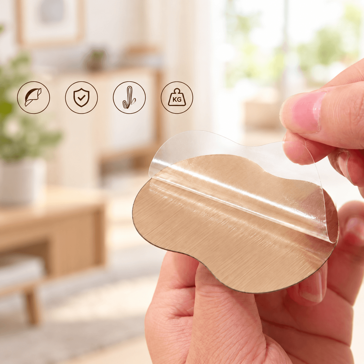 Vỉ 4 Móc Dán Tường Hình Táo, Móc Treo Đồ Tiện Ích Gia Đình