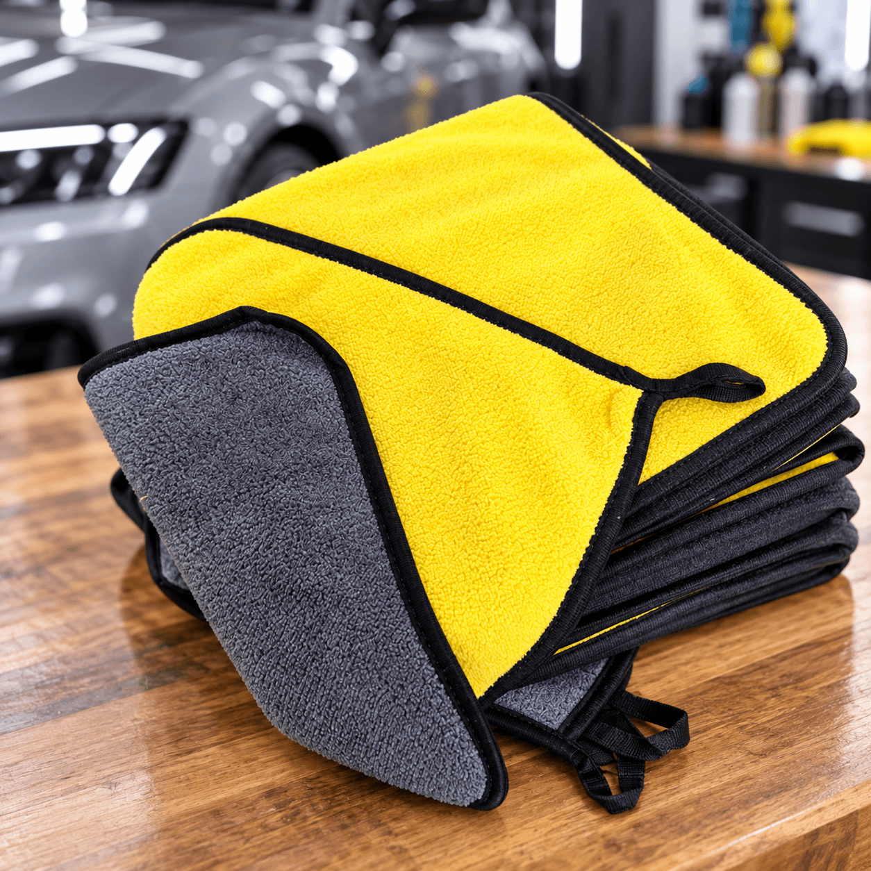 Khăn Lau Xe 30x30cm 29g Màu Vàng, Khăn Vệ Sinh Ô Tô Đa Năng