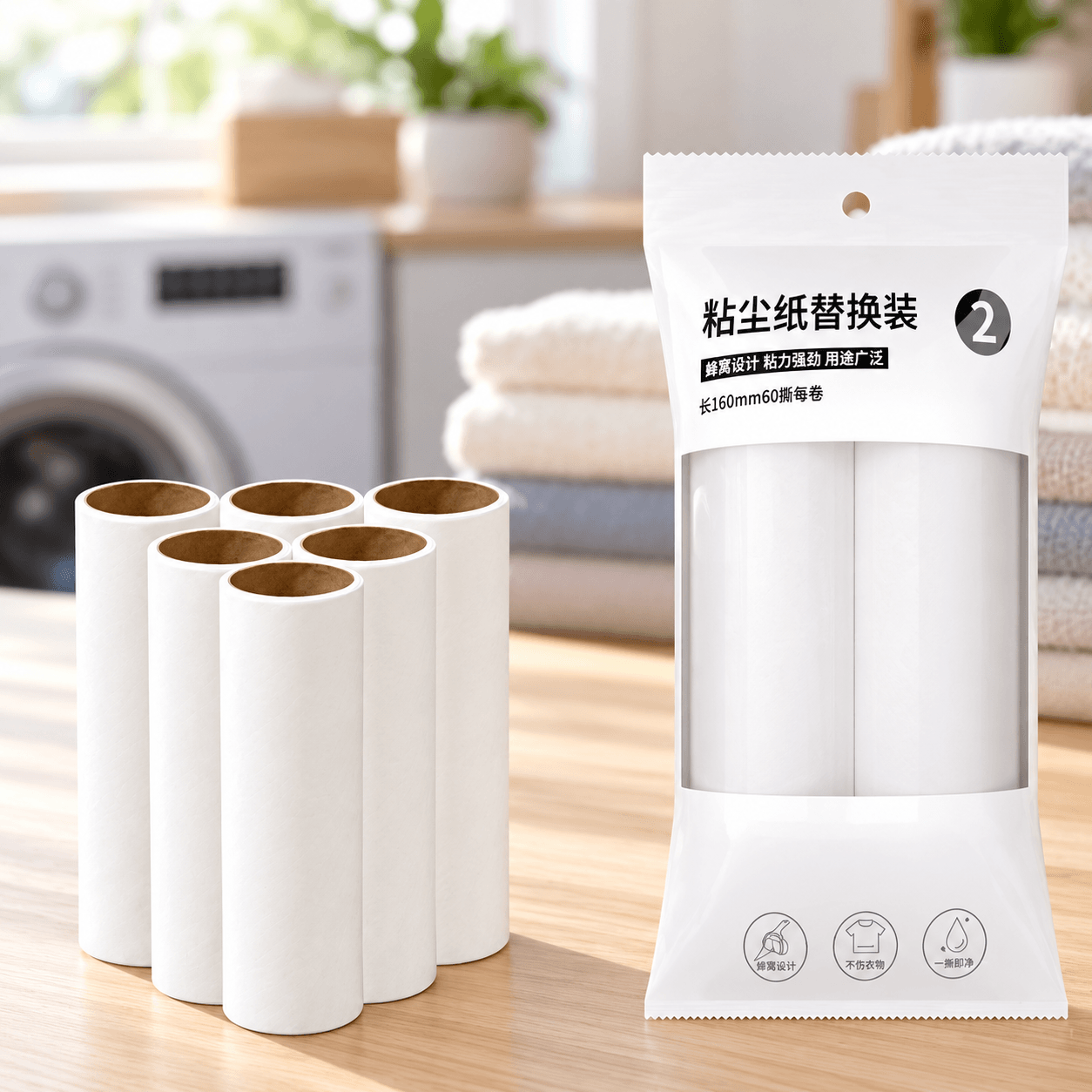 Set 2 Lõi Lăn Bụi 16cm, Lõi Thay Thế Cây Lăn Bụi