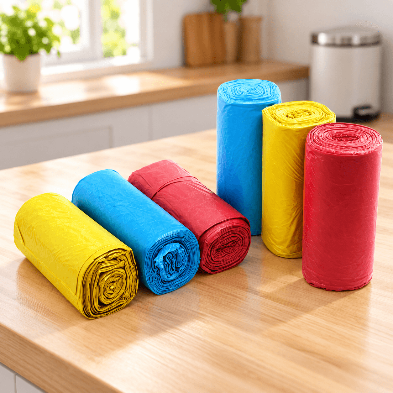 Túi Rác 3 Màu Size Trung 1kg, Túi Đựng Rác Gia Đình Đa Năng