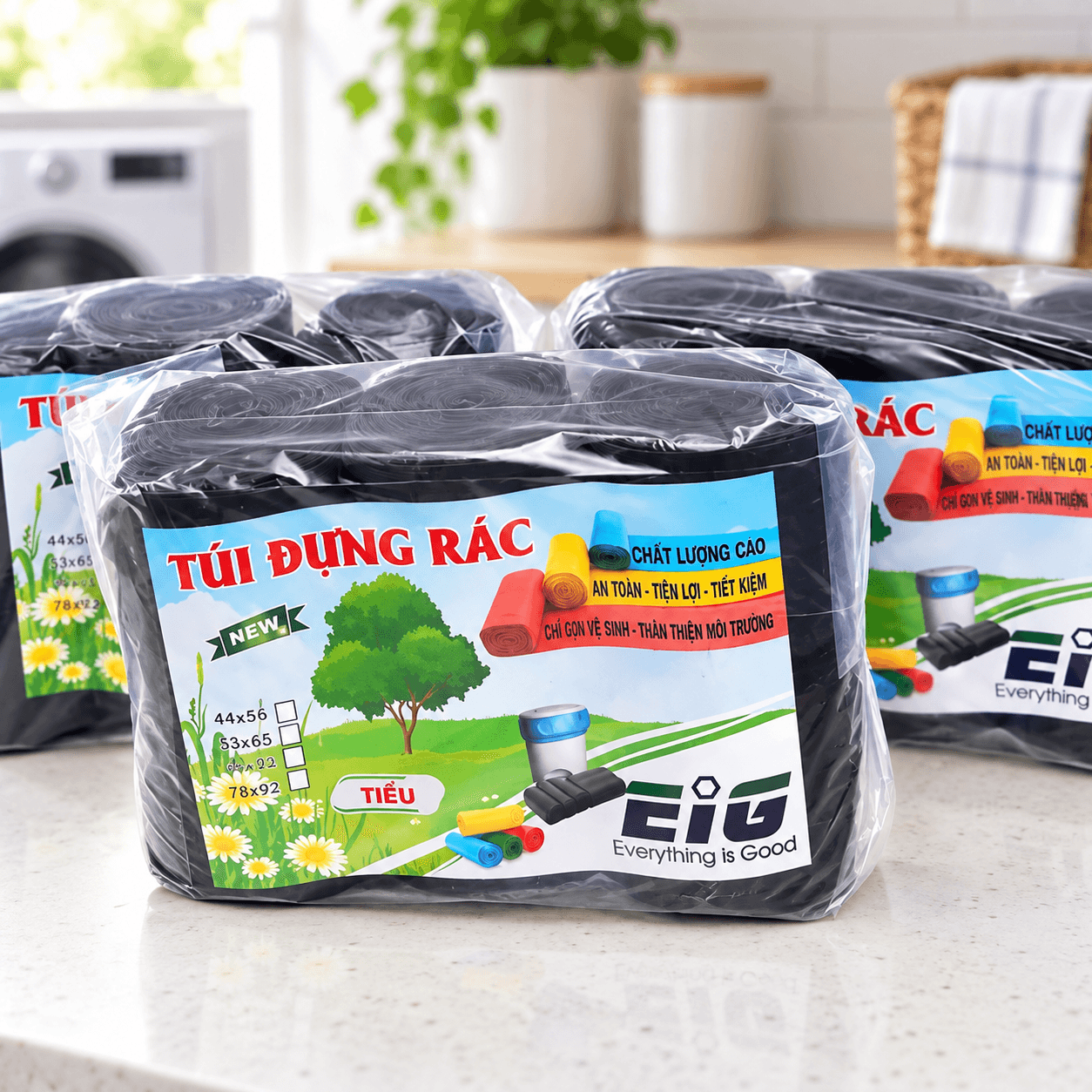 Túi Rác Màu Đen Size Trung 1kg, Túi Đựng Rác Gia Đình Tiện Lợi